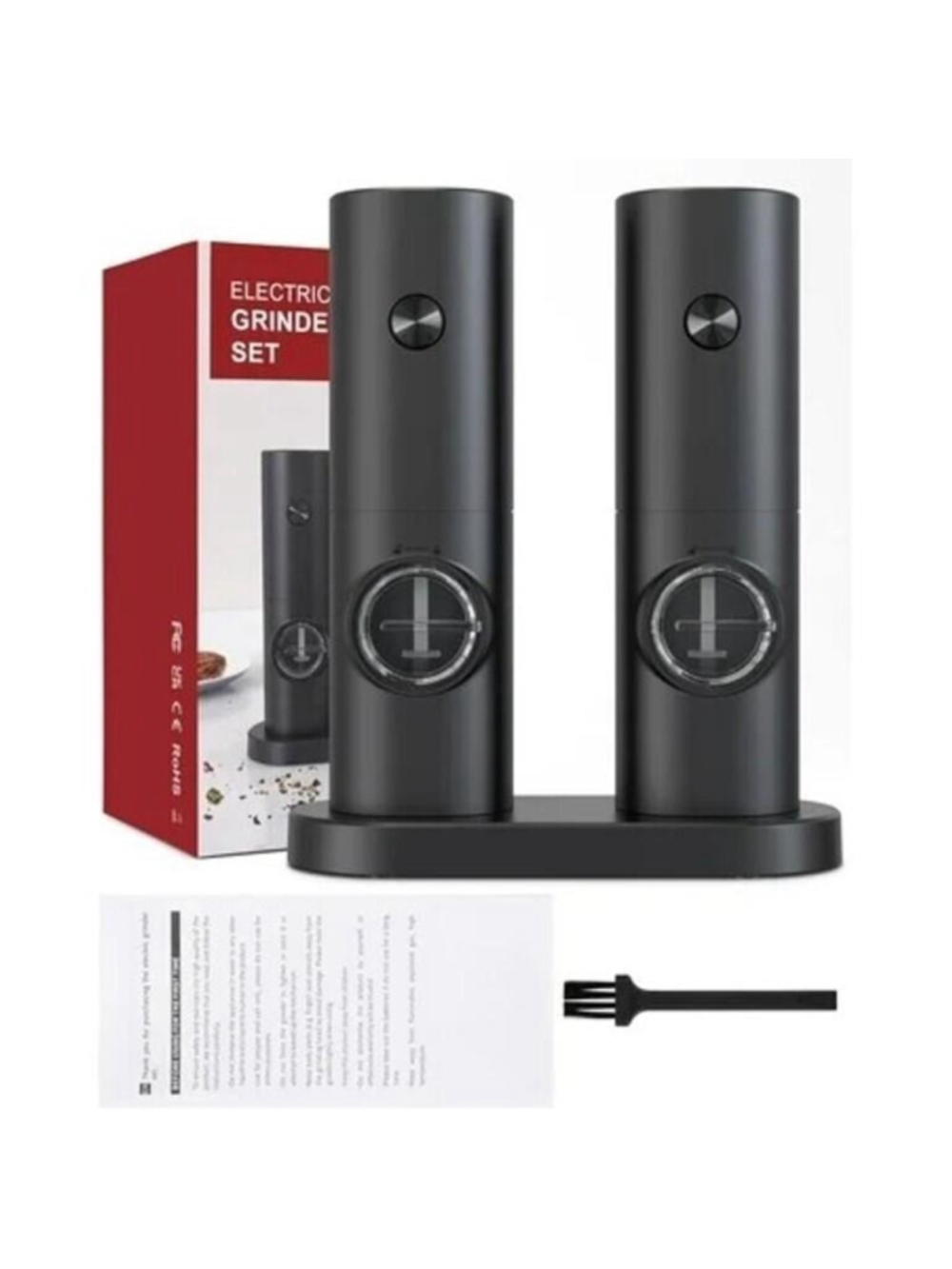 Cokunst Electric Salt and Pepper Grinder Set NIB Black